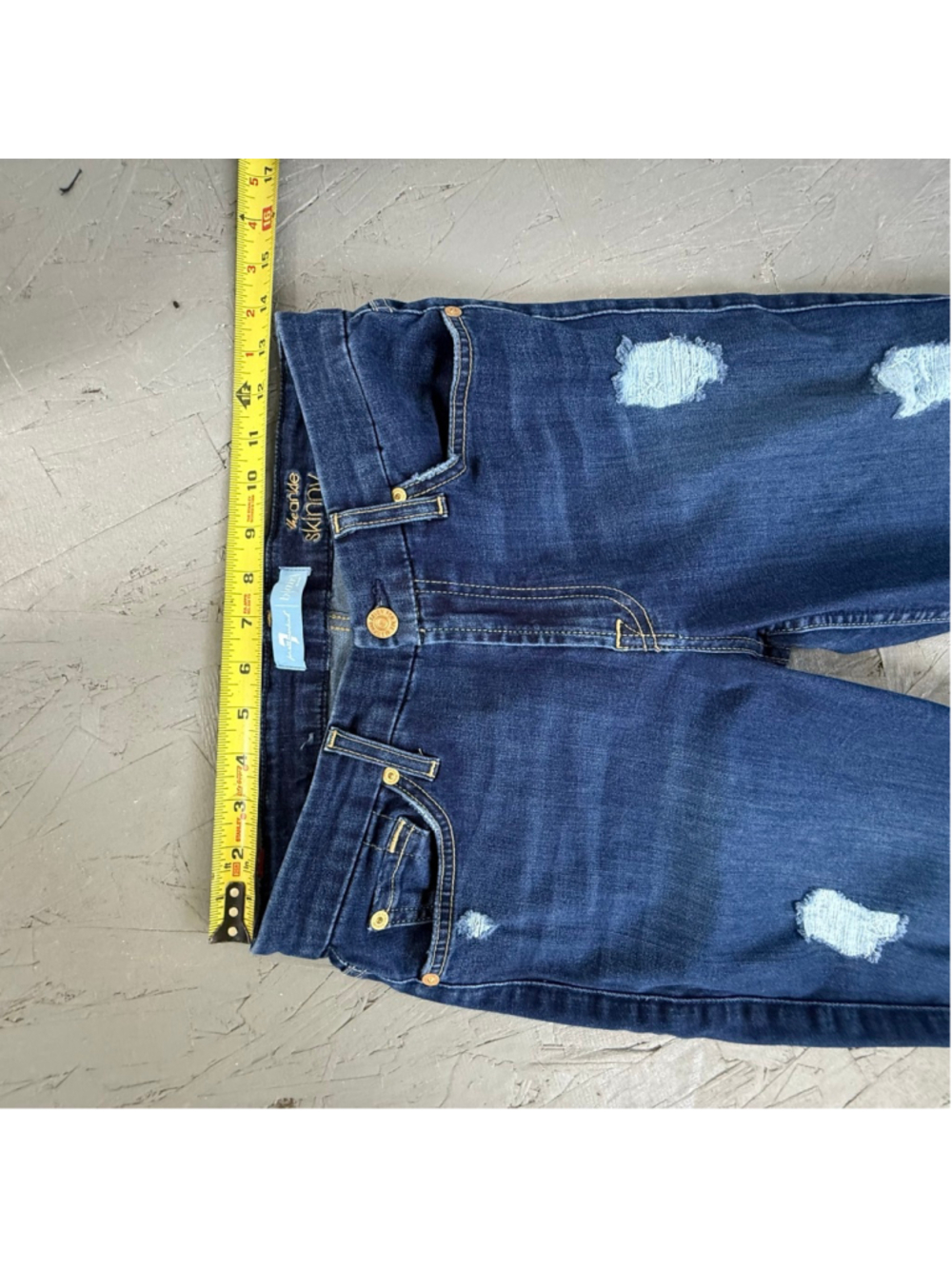 7 For All Mankind b(air) Ankle Skinny Distressed Jeans Size 28 - Picture 8 of 8